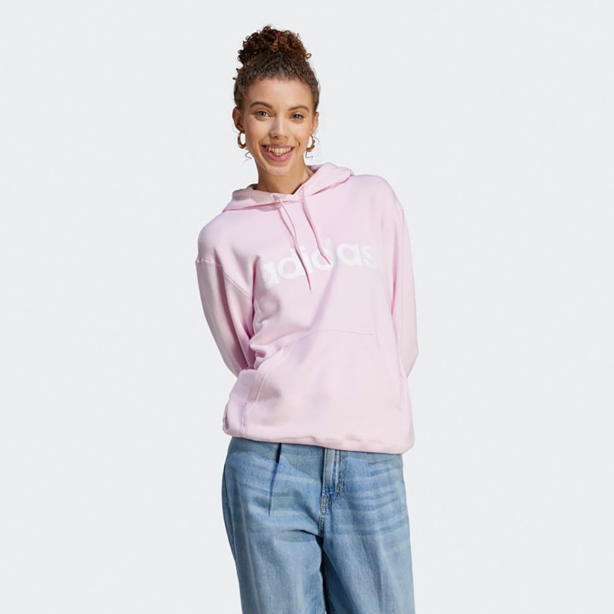 Adidas essentials linear sweatshirt sale