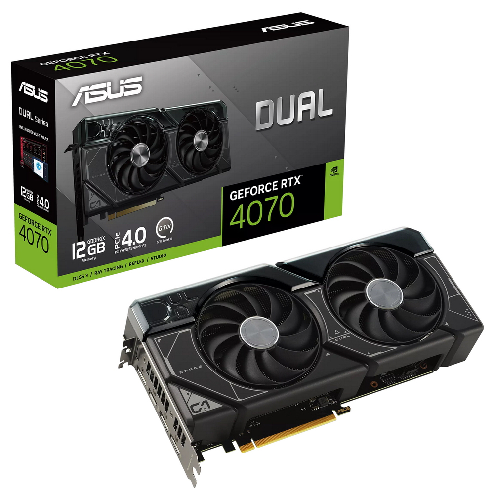 Видеокарта ASUS NVIDIA DUAL-RTX4070-12G 90YV0IZ3-M0NA00, купить в Москве,  цены в интернет-магазинах на Мегамаркет