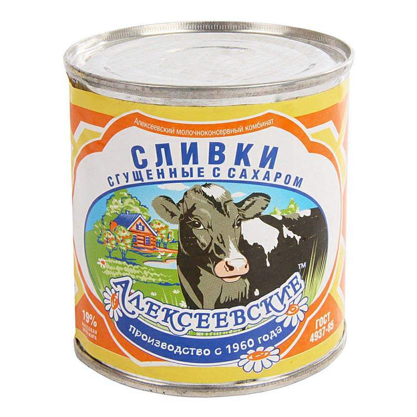 Сгущенные сливки фото. Сгущенные сливки "Алексеевское"360г. Молоко Алексеевское 360 г. Сливки сгущенные 19% Алексеевск. Сгущенные сливки Алексеевское с сахаром 19%, 360 г.