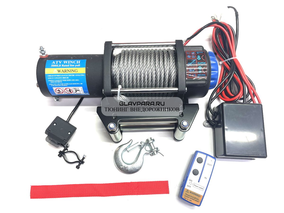 Лебедка автомобильная электрическая 12V Electric Winch 5000lbs / предельная  нагрузка 2268 – купить в Москве, цены в интернет-магазинах на Мегамаркет