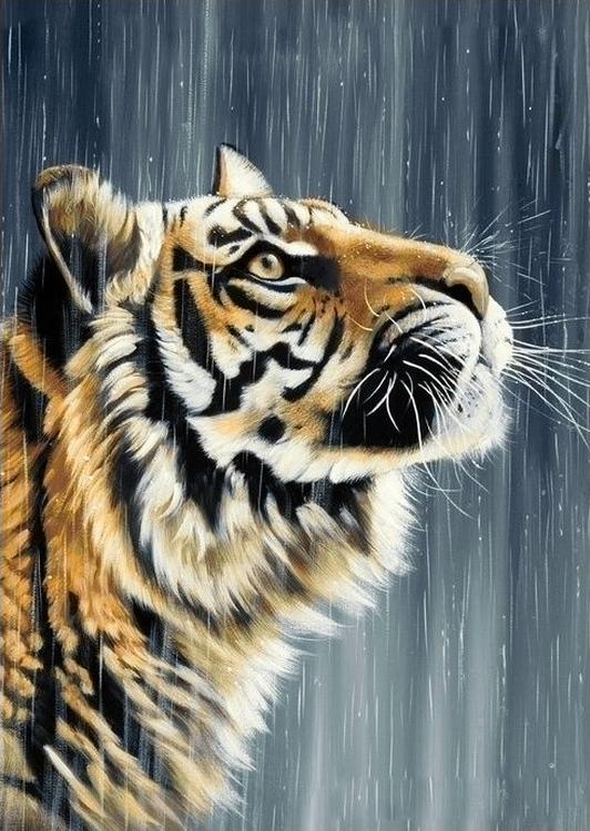 вышивка Тигр
