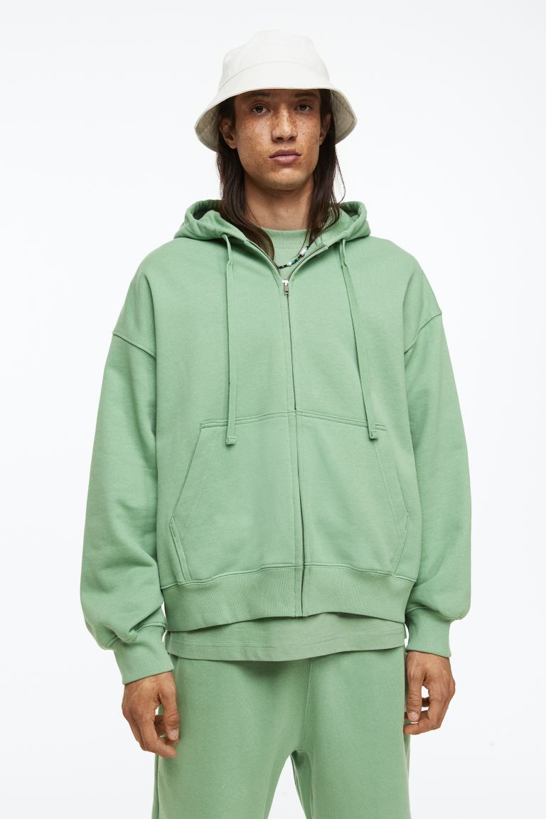 Green hoodie shop with rose h&m