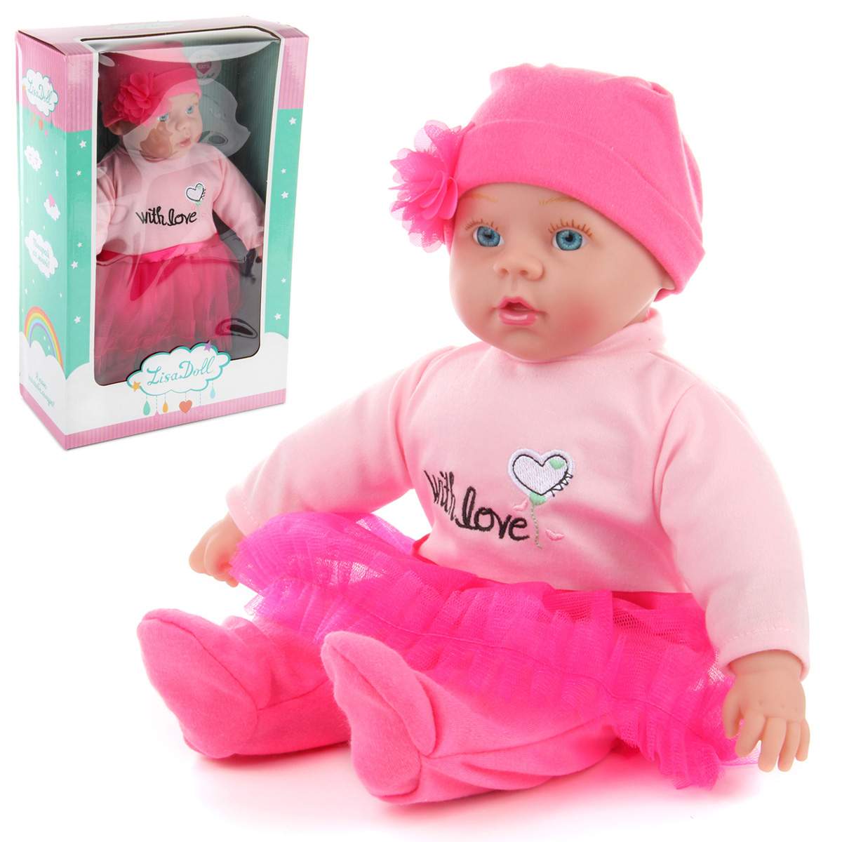 Пупс Lisa Doll мягконабивной 97045, звук, 40 см - купить в www.kemp1.ru,  цена на Мегамаркет