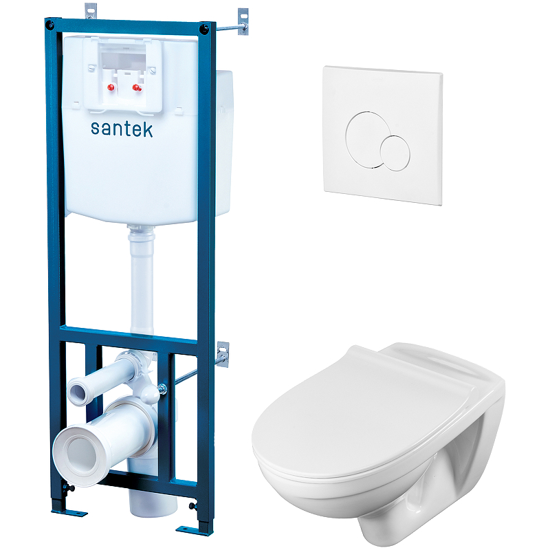 Комплект унитаза с инсталляцией Santek Бореаль Пэк 1WH302464 с сиденьем ...