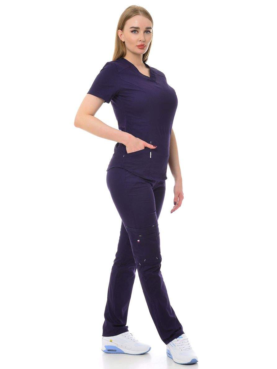 Костюм медицинский женский MedicalWear Вена 103 синий 52 RU - купить в  Москве, цены на Мегамаркет