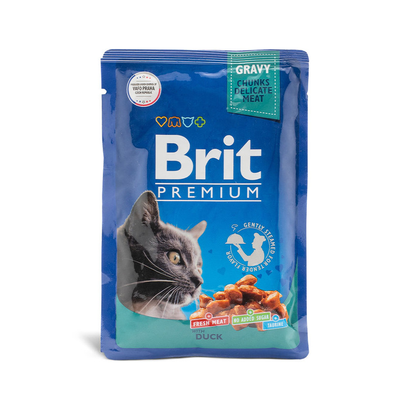 Влажный корм для кошек Brit Premium, утка в соусе, 85 гр - отзывы  покупателей на маркетплейсе Мегамаркет | Артикул товара:100030739437