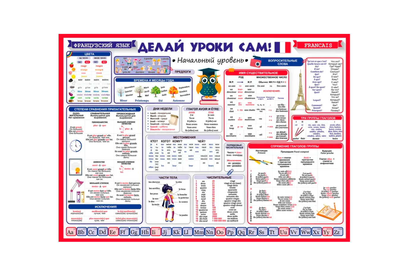 Плакат «Делай уроки сам»1-2 класс, 3-4 класс. Французский язык: начальный  уровень – купить в Москве, цены в интернет-магазинах на Мегамаркет