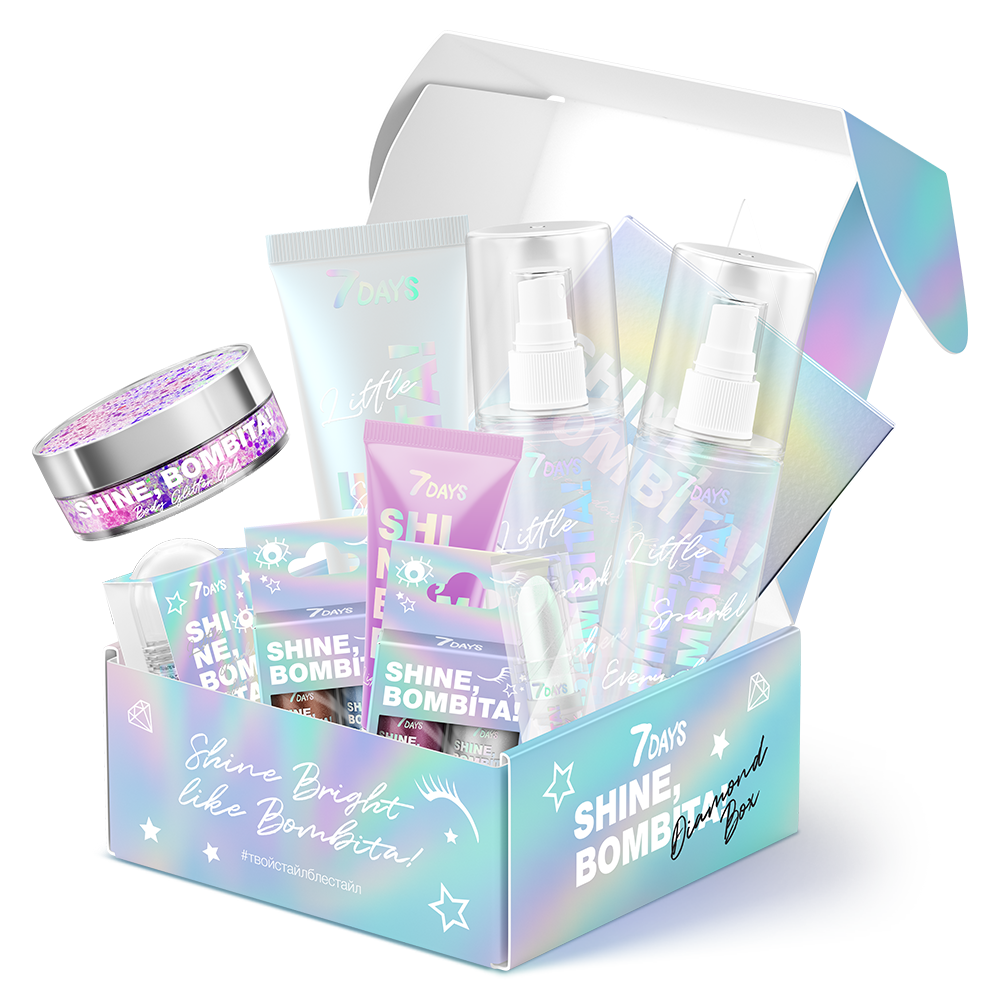 Набор подарочный 7 Days Shine bombita Beauty Box. Подарочный набор Holographic, 7 Days Shine, bombita!. Подарочный набор 7 Days Шайн. Набор 7 Days Shine, bombita! Diamond Box 502.