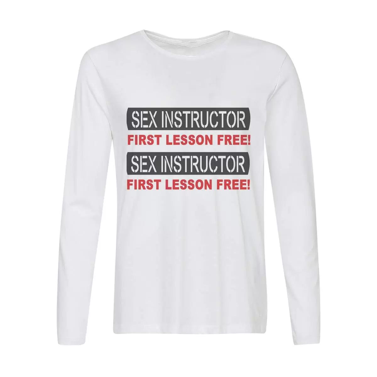 Лонгслив CoolPodarok Sex instructor first lesson free! – купить в Москве,  цены в интернет-магазинах на Мегамаркет