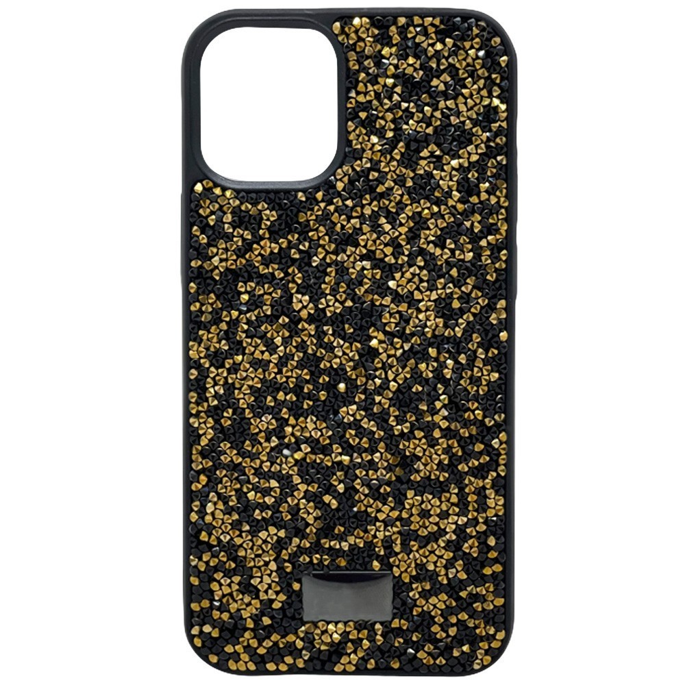 Чехол со стразами Сваровски для iPhone 12 Mini, Черно-золотой, iGrape,  купить в Москве, цены в интернет-магазинах на Мегамаркет