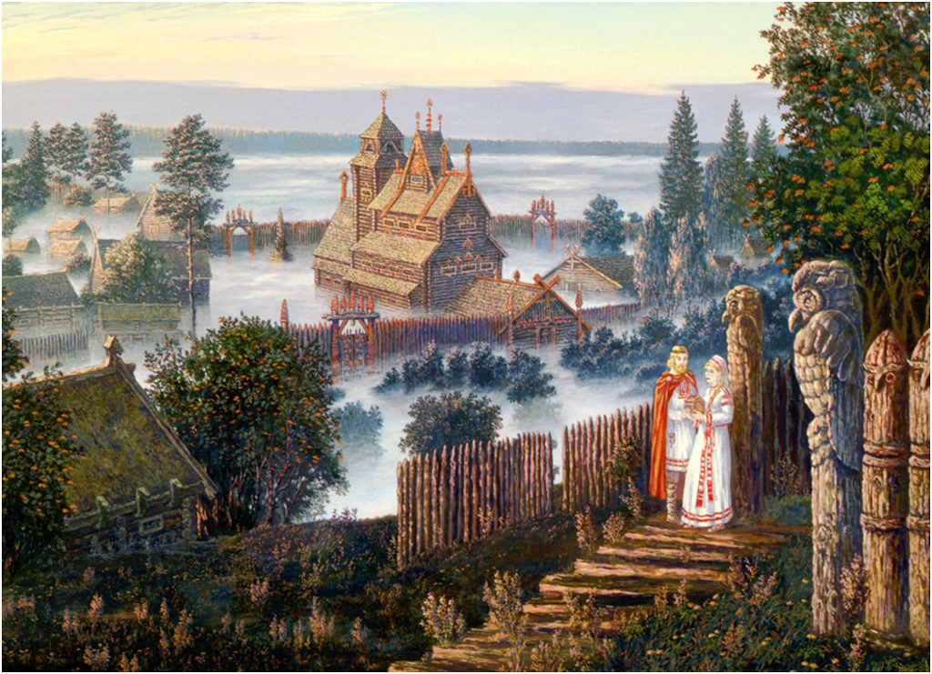 Картина на холсте с подрамником ХитАрт Тридевятое царство 100x73 см -  купить в Москве, цены на Мегамаркет