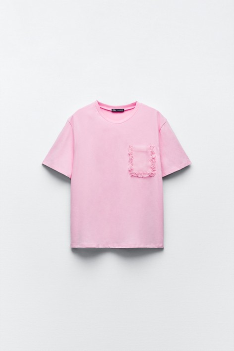 Футболка женская ZARA 008588056 розовая S (доставка из-за