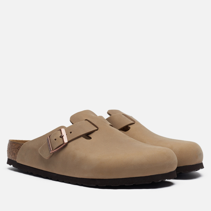 Сабо женские Birkenstock Boston Leather бежевые 43 EU - купить в Москве,  цены на СберМегаМаркет