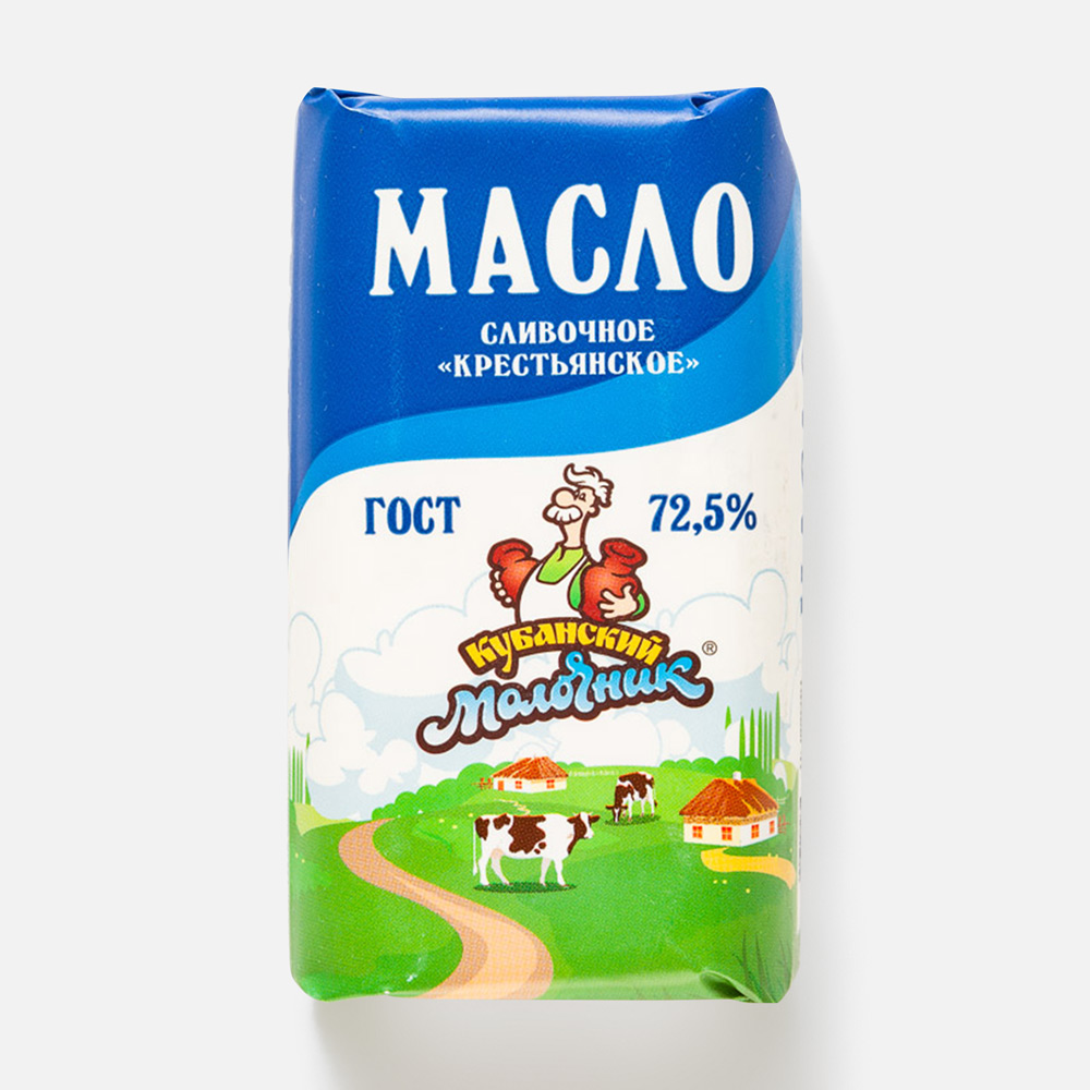 Купить сливочное масло Кубанский Молочник Крестьянское 72,5% 170 г, цены на  Мегамаркет | Артикул: 100028186189