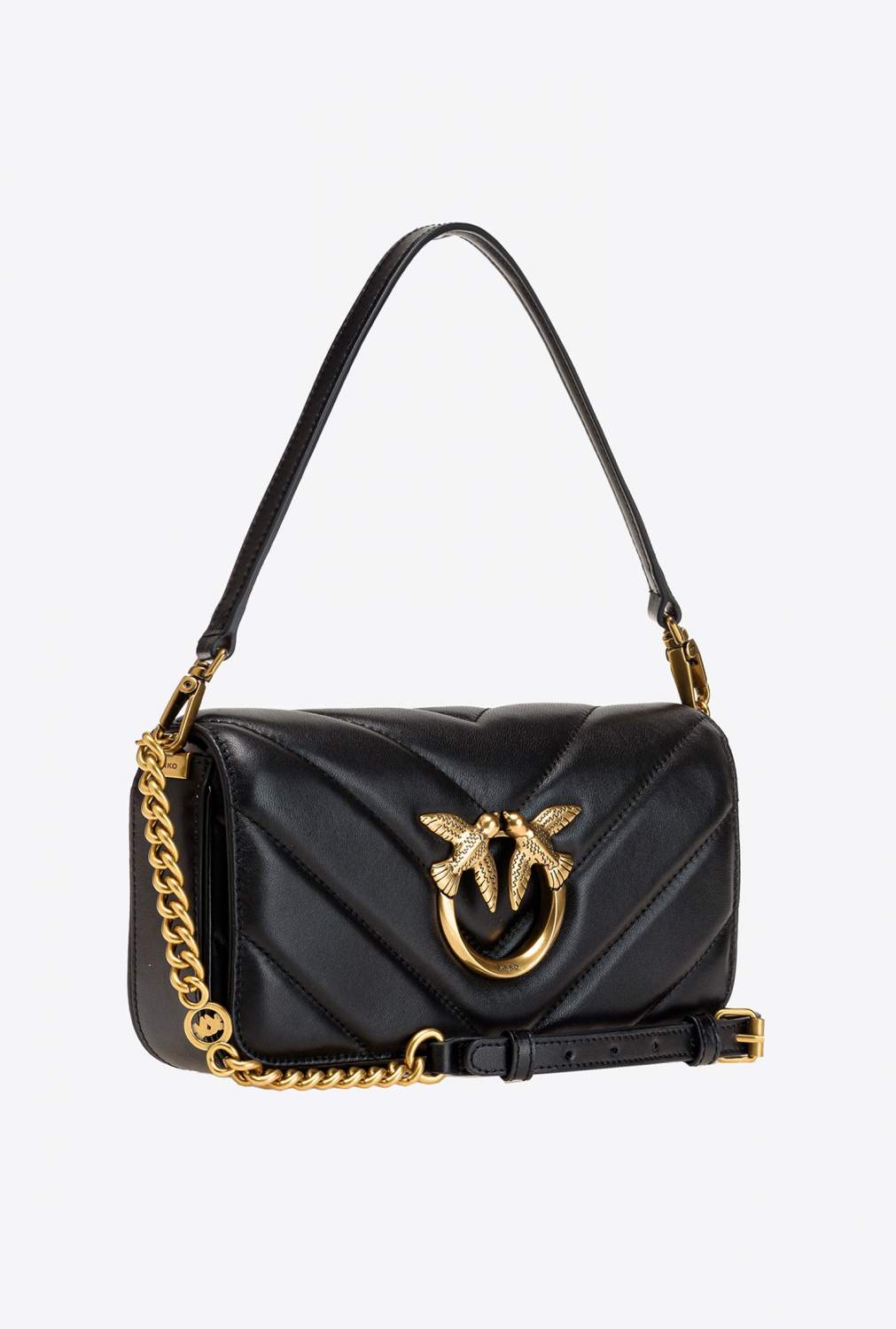 Сумка кросс-боди женская Pinko LOVE BAG CLICK BAGUETTE, black-antique gold  - отзывы на маркетплейсе Мегамаркет