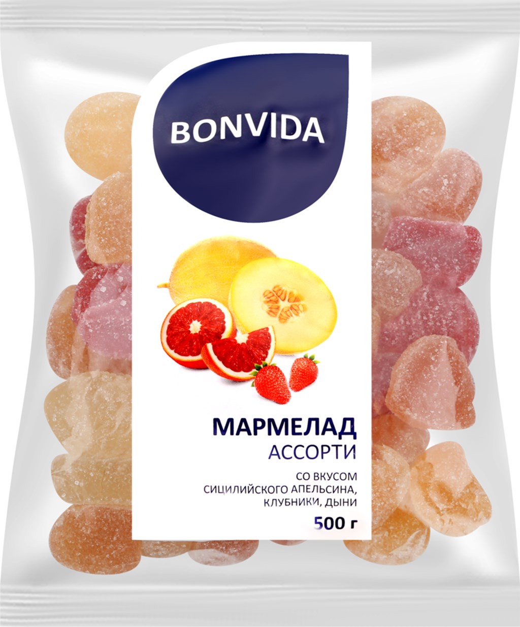 Купить мармелад Bonvida ассорти 500 г, цены на Мегамаркет | Артикул:  100029578052