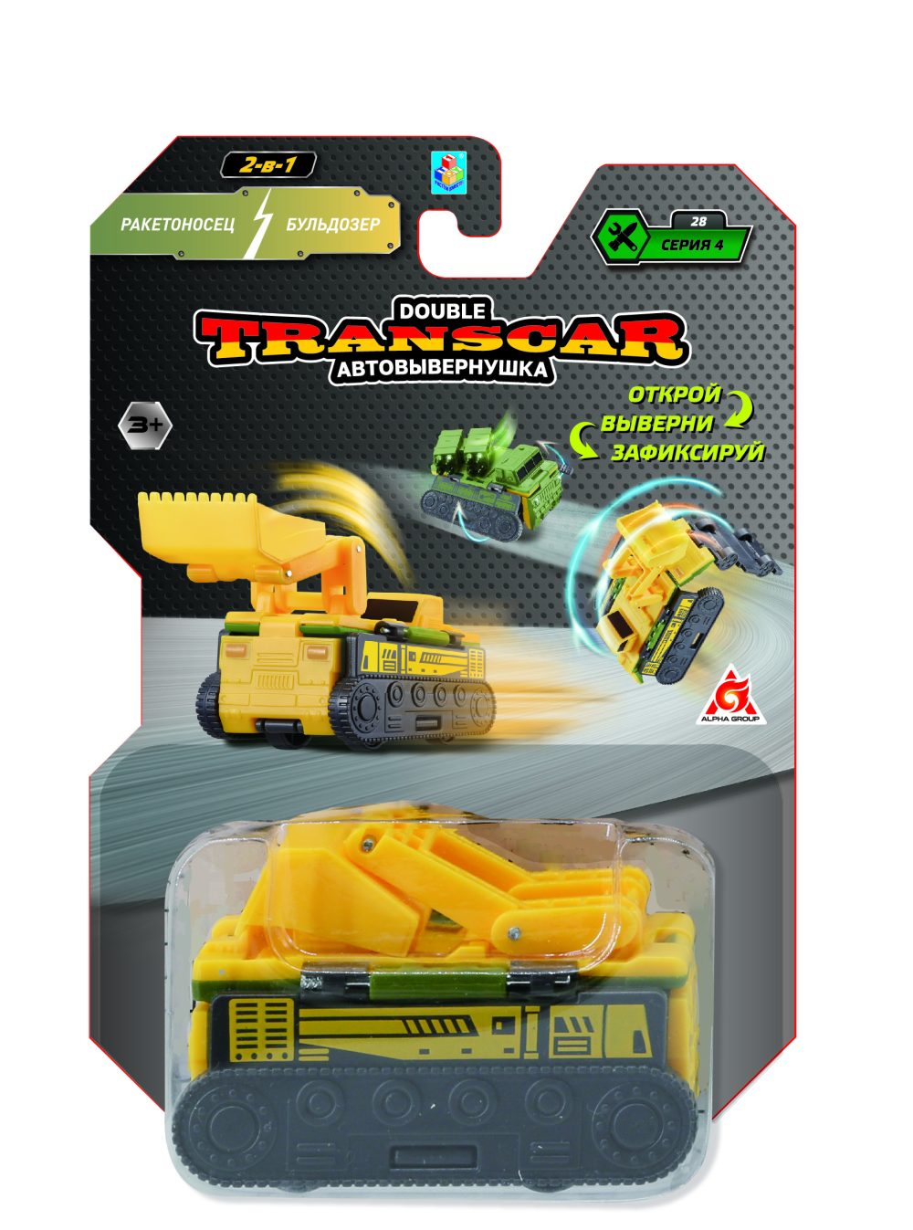 Купить игровой набор 1Toy Transcar Double, Ракетоносец-Бульдозер, 8 см,  цены на Мегамаркет