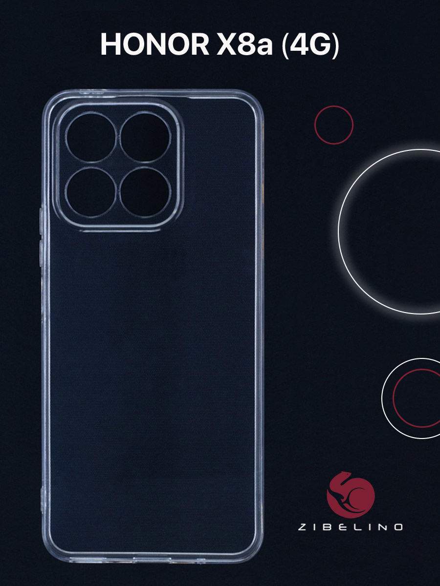 Чехол накладка для Honor X8a 4G прозрачный, с защитой камеры (хонор х8a ...