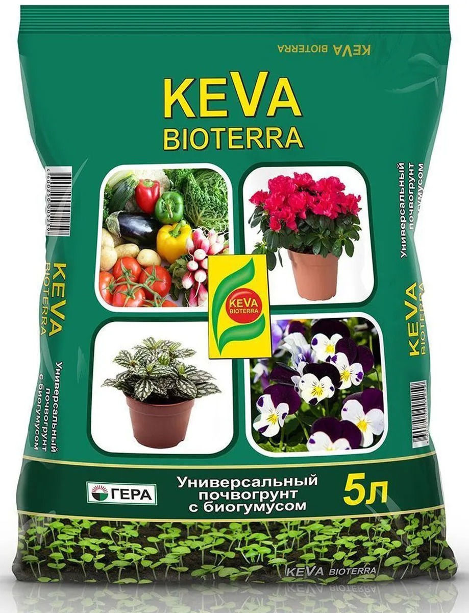 Грунт универсальный Гера Keva bioterra 12096 5л - купить в Москве, цены на  Мегамаркет | 100028558423