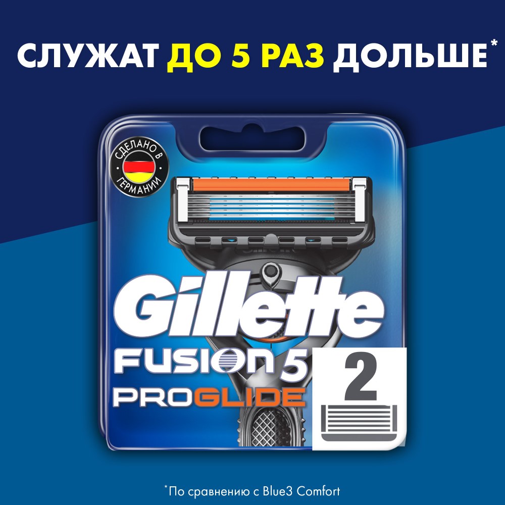 Сменные кассеты Gillette Fusion5 ProGlide 2 шт - отзывы покупателей на  Мегамаркет | сменные кассеты для бритья 81521961