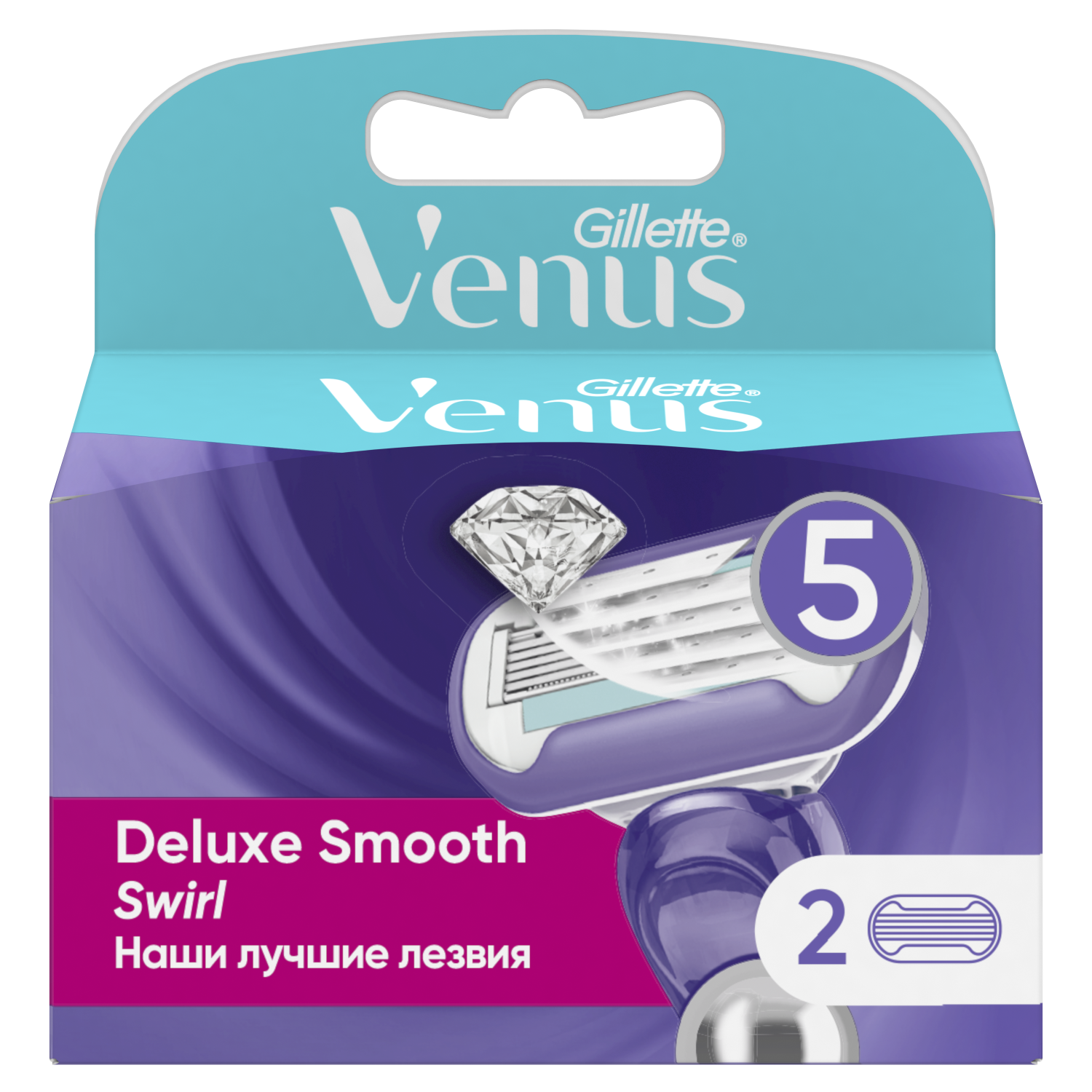 Gillette venus swirl сменные кассеты для бритья 2шт