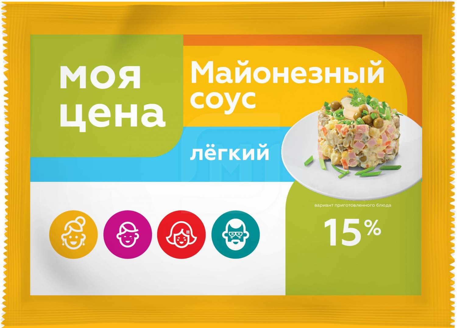 Купить майонезный соус Моя цена 15% 95 г, цены на Мегамаркет | Артикул:  100029996483