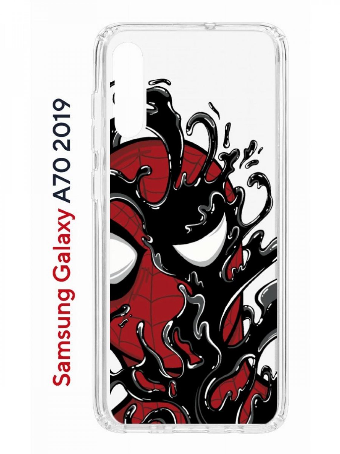 Чехол на Samsung A70 Kruche Print Spider-Man-Venom,противоударный бампер,с  защитой камеры, купить в Москве, цены в интернет-магазинах на Мегамаркет