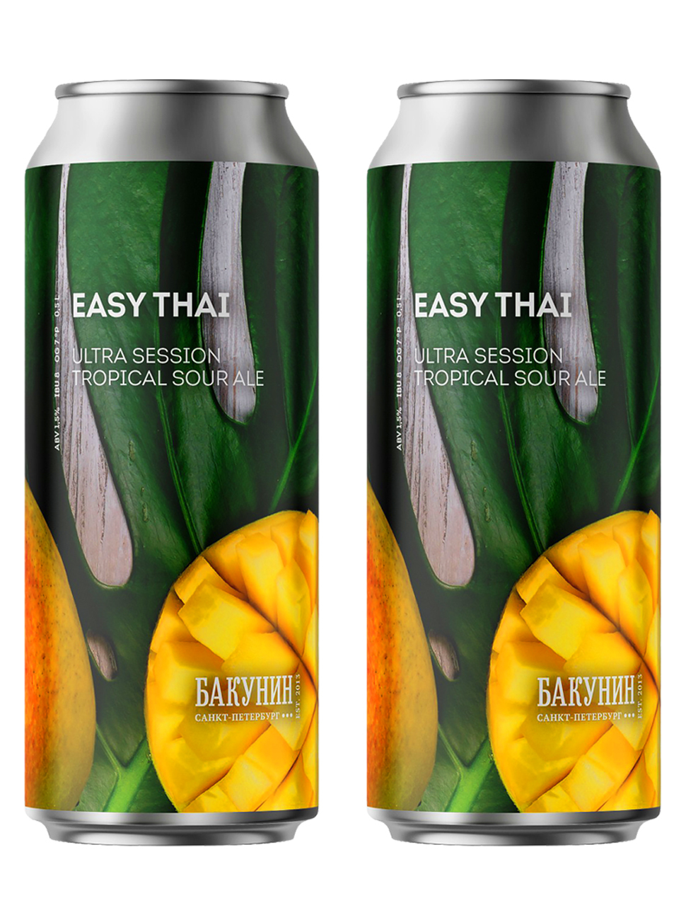 Купить безалкогольный тропический кислый эль Бакунин Easy Thai, 2шт по  0.5л, цены на Мегамаркет | Артикул: 600009711507