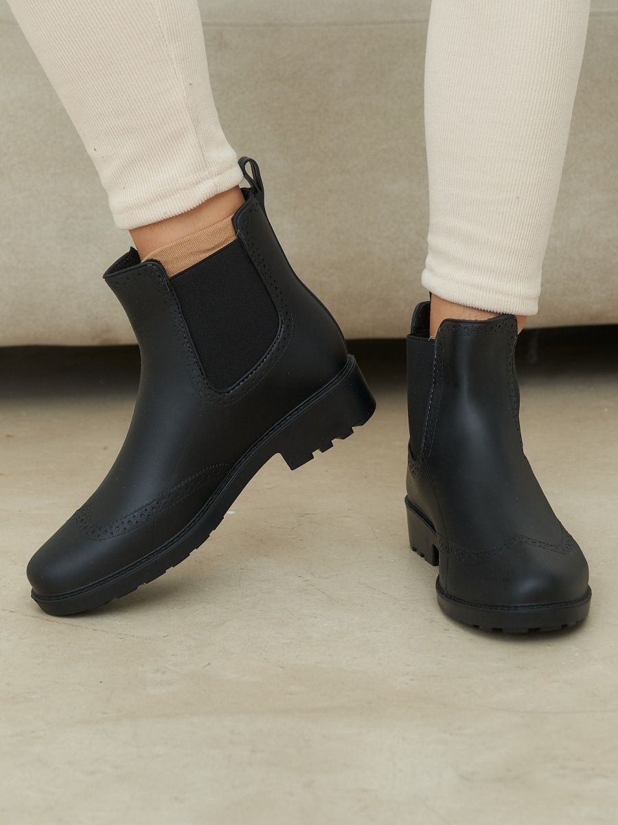 Резиновые ботинки женские VALERRO 145157642 черные 36 EU - купить в Москве,  цены на Мегамаркет