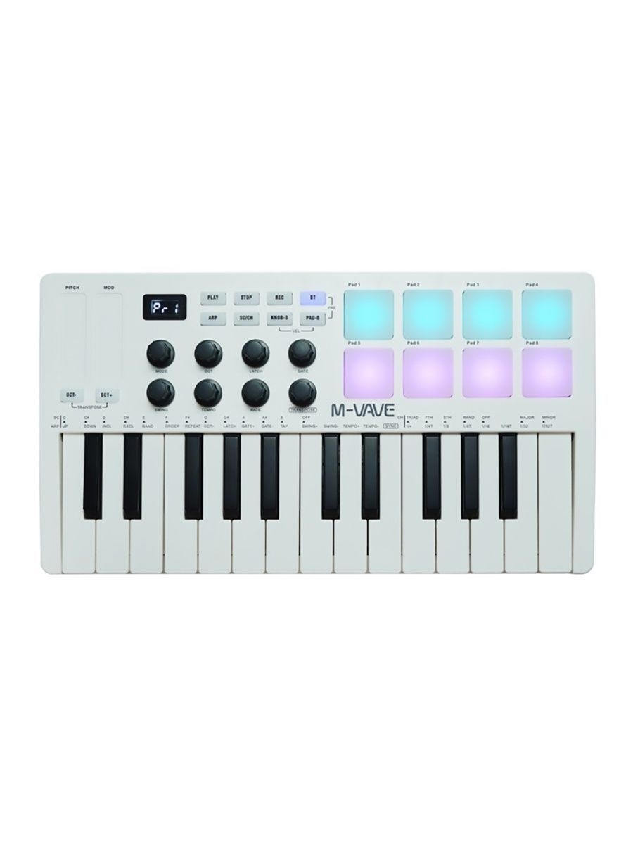 Купить mIDI-клавиатура M-VAVE SMK-25 White, цены на Мегамаркет | Артикул:  600017475506