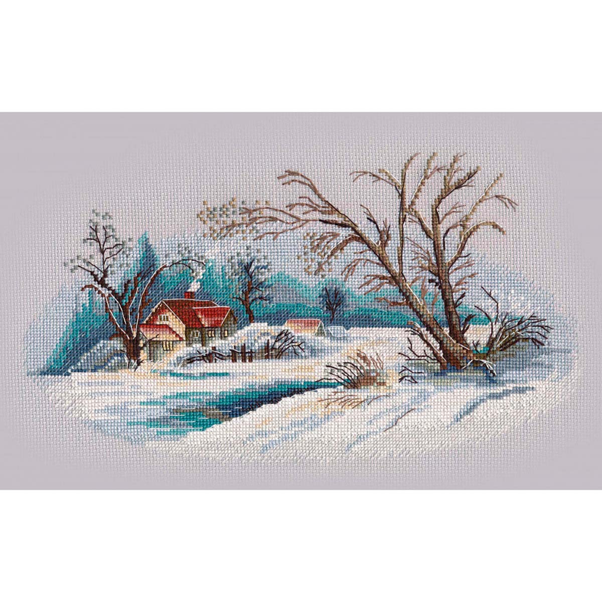 Комплект зимние пейзажи 2, схема для вышивки крестом