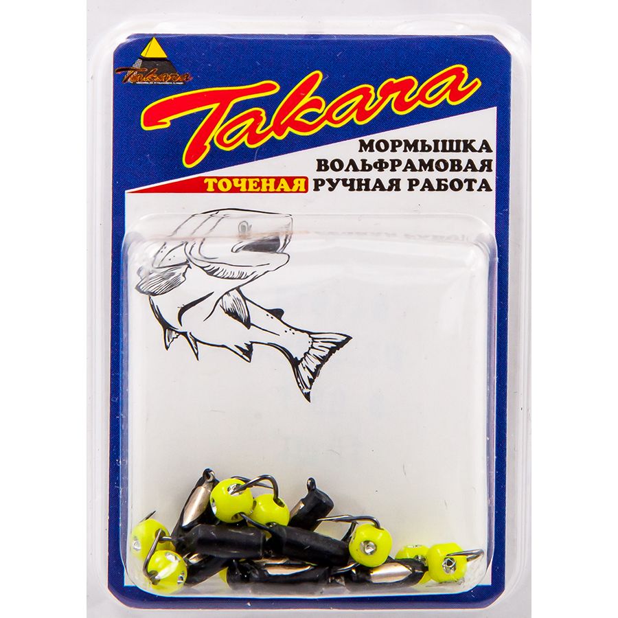 Мормышка Takara СТОЛБИК D2.5 BL-К 0.65 гр (жёлтый шарик со стразами) 10 шт  – характеристики на Мегамаркет