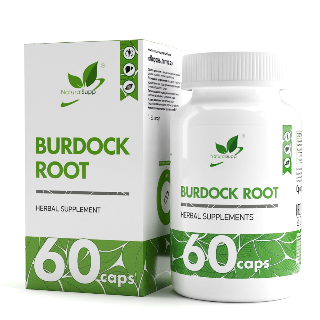 Корень лопуха NaturalSupp Burdock Root 500 мг капсулы 60 шт. - отзывы  покупателей на Мегамаркет | 600001584381