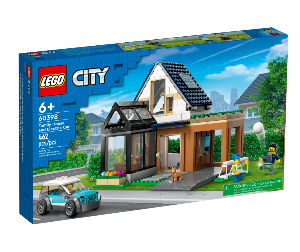 Отзывы о конструктор LEGO City Семейный дом и электромобиль, 462 детали,  60398 - отзывы покупателей на Мегамаркет | конструкторы LEGO - 100056152720