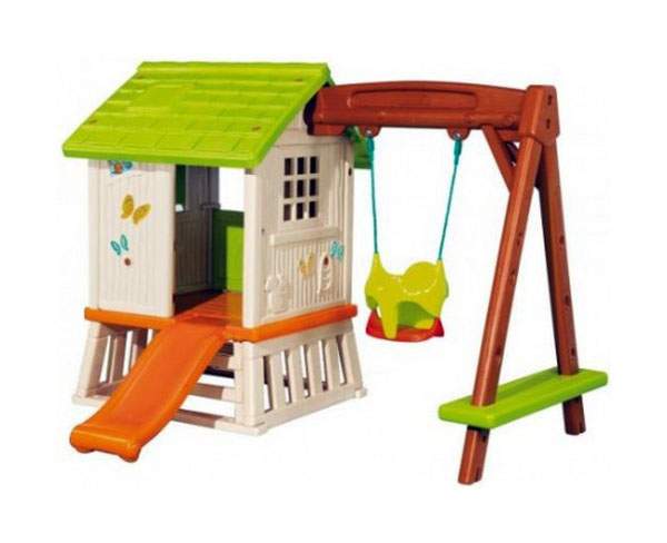 Игровой домик Smoby Forest Hut c горкой и качелями (810601)