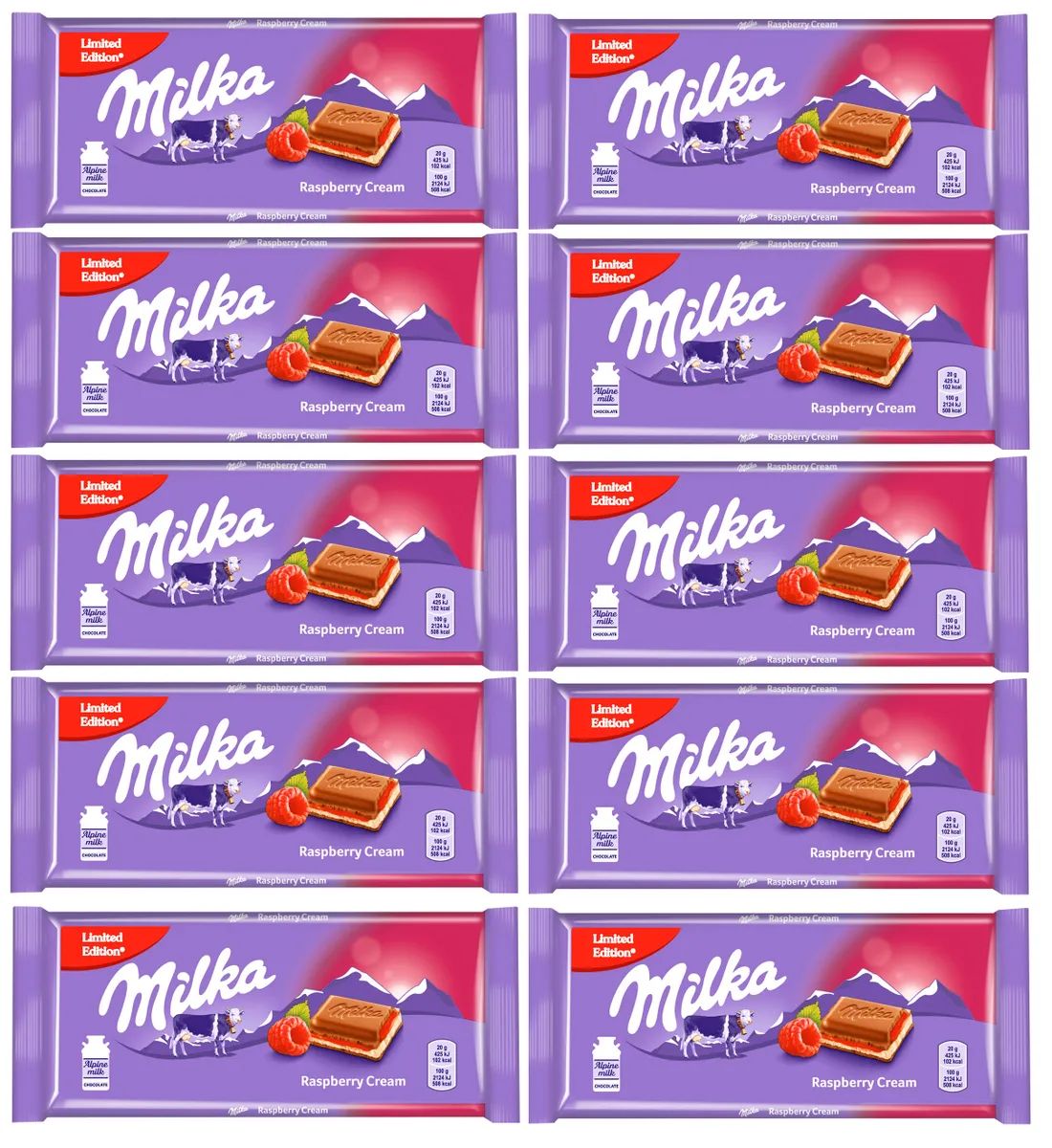 Шоколадная плитка Milka Raspberry Creme / Милка Малиновый Крем (Германия)  100 г по 10 шт. - отзывы покупателей на маркетплейсе Мегамаркет | Артикул:  600008243057