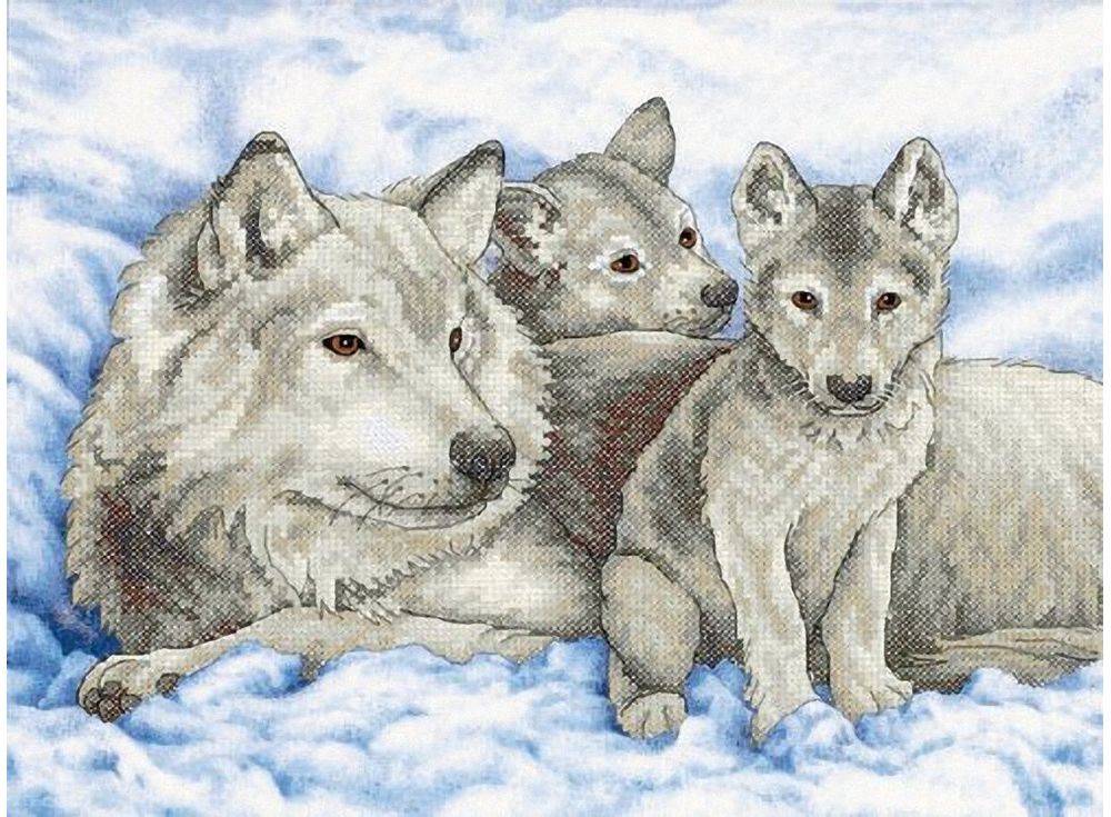 Схема вышивки «волк и волчица» (№) - Вышивка крестом