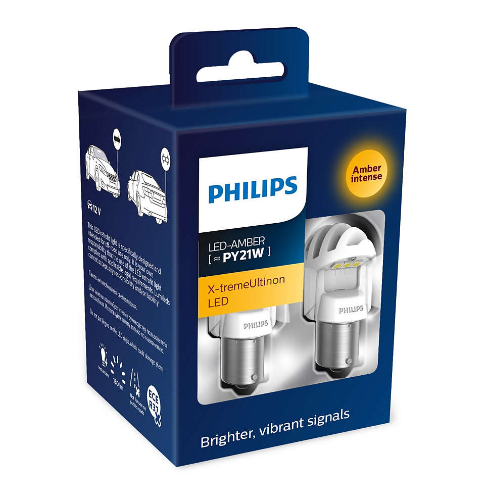 Py21w Smartcanbus 12v Лампа X-Treme Ultinon Led, 2шт. Philips арт.  11498XUAXM - отзывы покупателей на Мегамаркет | 100026001009