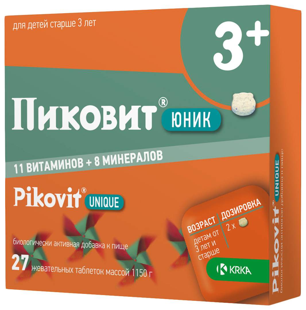 Пиковит юник. Пиковит Юник таб. Жев., 27 шт.. Пиковит плюс таб жев №27. Пиковит плюс 4+. Витамины детские Пиковит Юник.