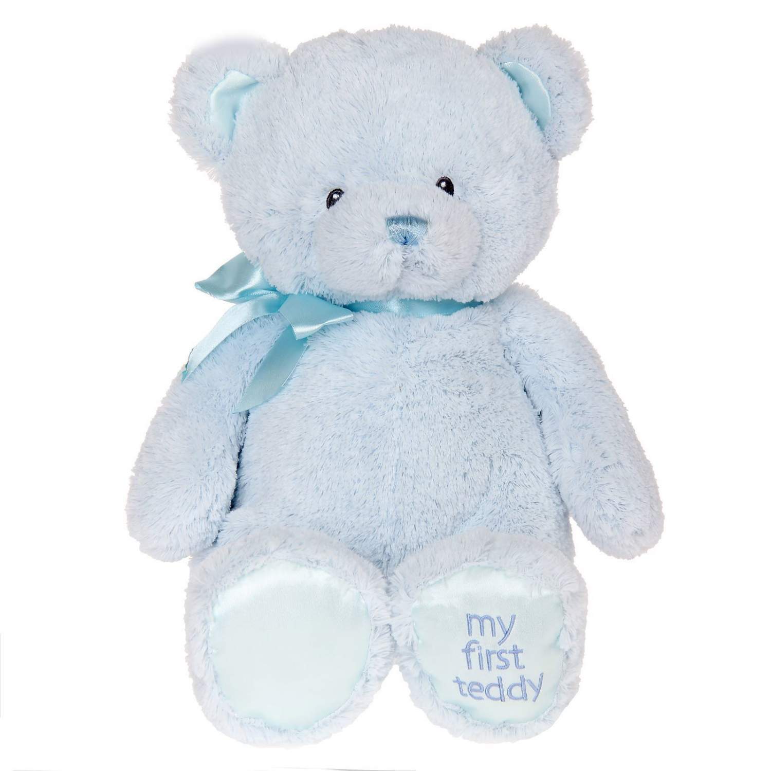 Купить игрушка мягкая Gund My First Teddy голубой мишка 45,5 см, цены на  Мегамаркет