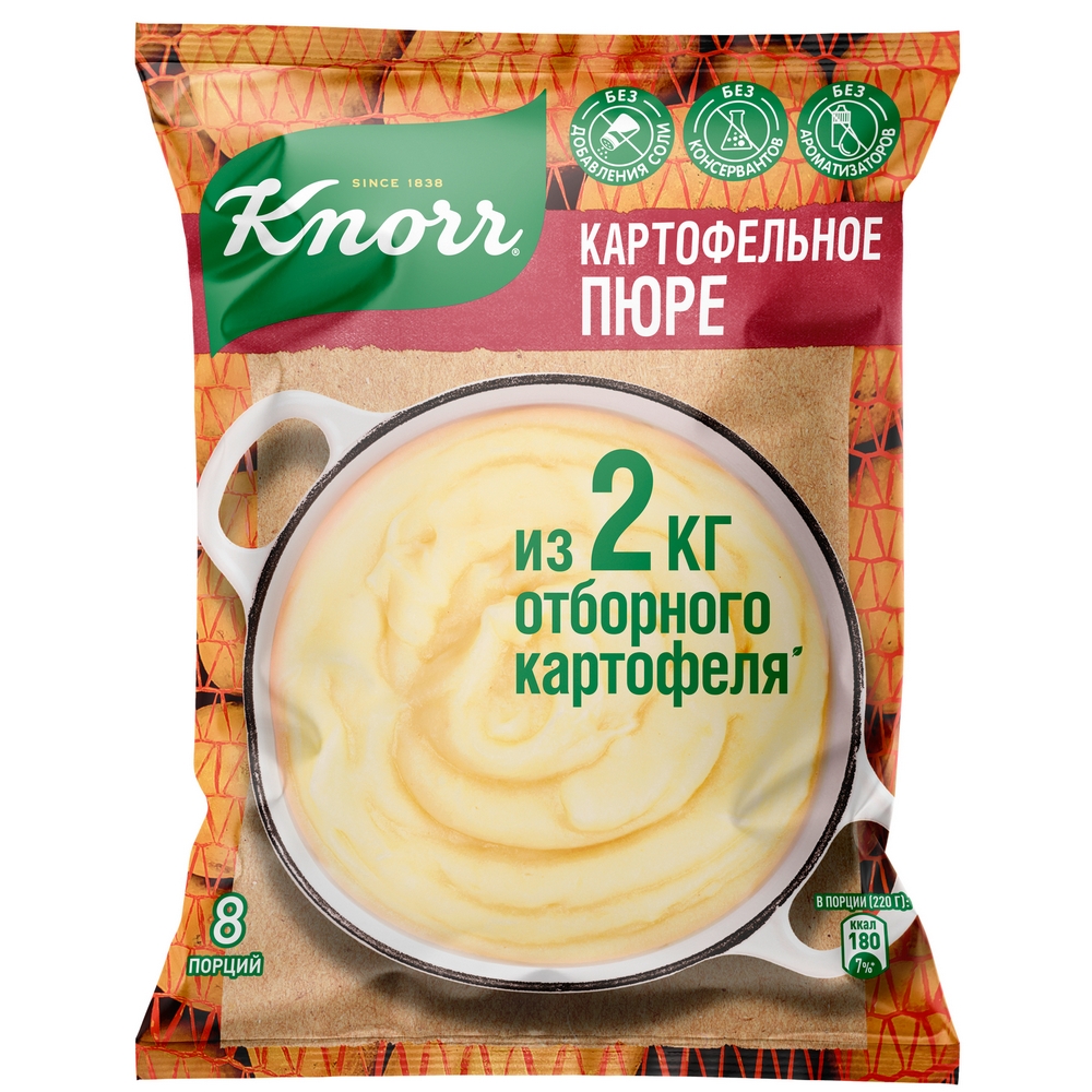 Купить пюре Knorr картофельное из отборного картофеля сухая смесь 250 г,  цены на Мегамаркет | Артикул: 100023631461