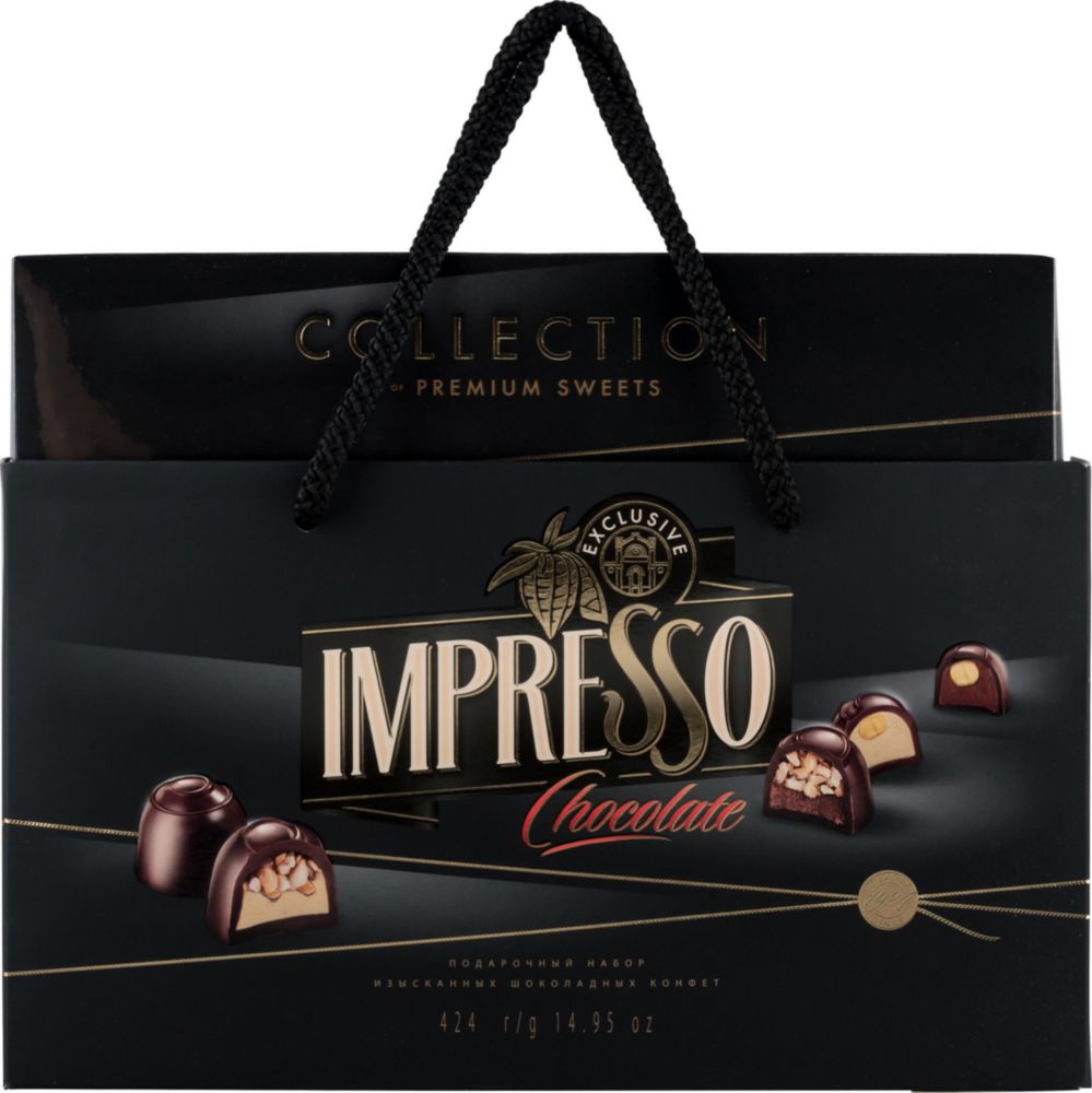 Набор конфет Импрессо премиум (Impresso premium) черный, Спартак, 424 г.