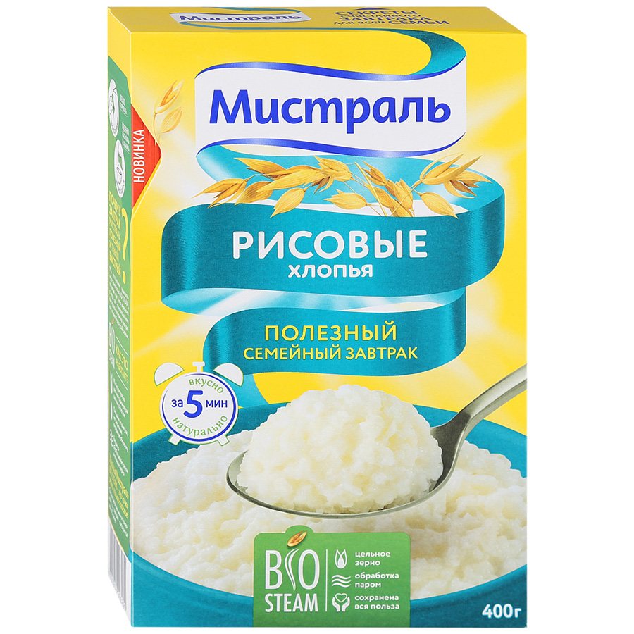 Купить хлопья рисовые Мистраль нежные 400 г, цены на Мегамаркет | Артикул:  100024369012