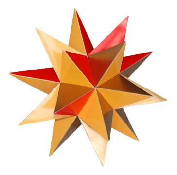 Оригами многогранник Малый звёздчатый додекаэдр из бумаги