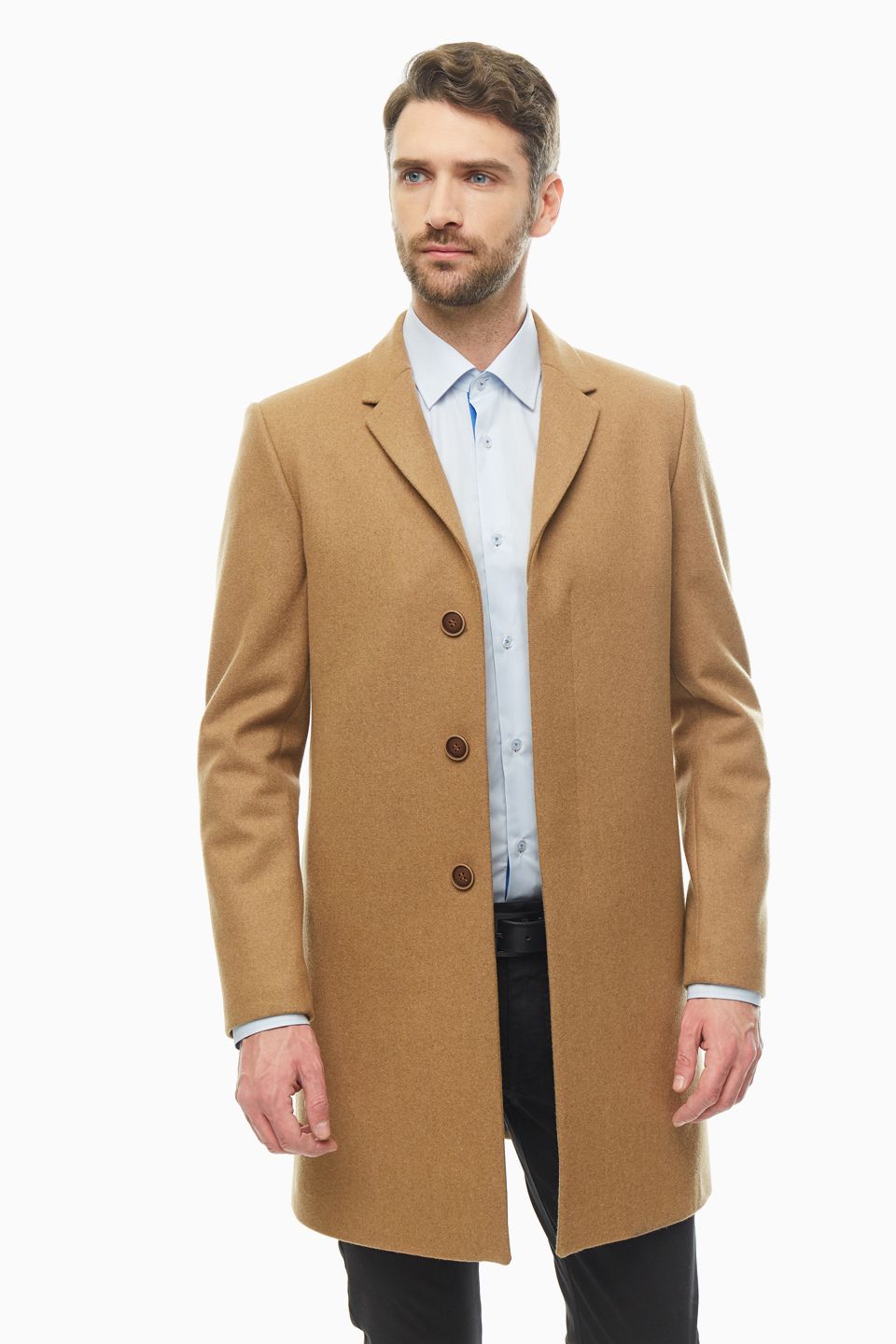 Кремовое пальто мужское