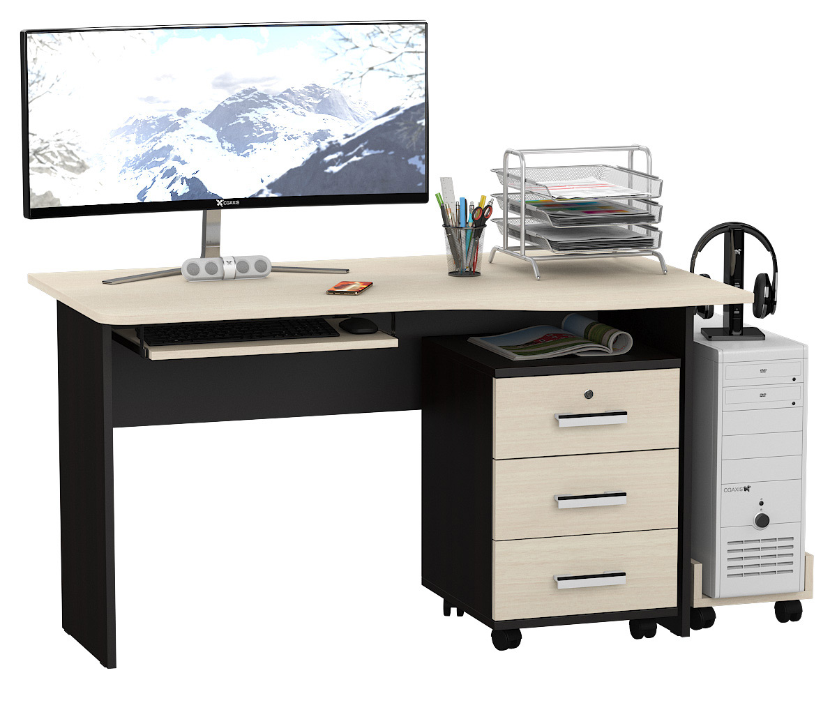 Письменный стол с подставкой для компьютера