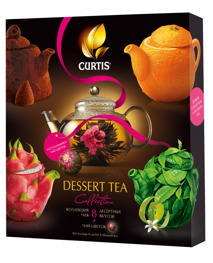 Чай curtis dessert. Кертис чай подарочный набор 8 вкусов. Чай Curtis Dessert Blooming Tea collection. Чай Кертис ассорти вкусов. Чайный набор Curtis "Dessert Tea collection" 30.