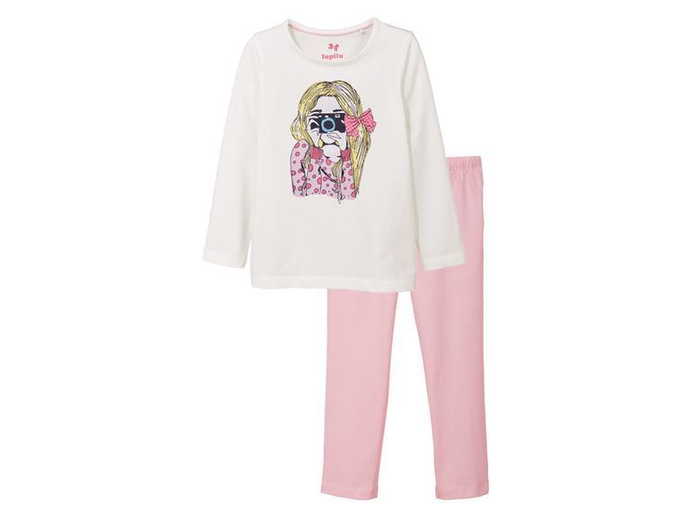 Купить пижама детская Lupilu, цв. белый; розовый р.86, цены в Москве наМегамаркет