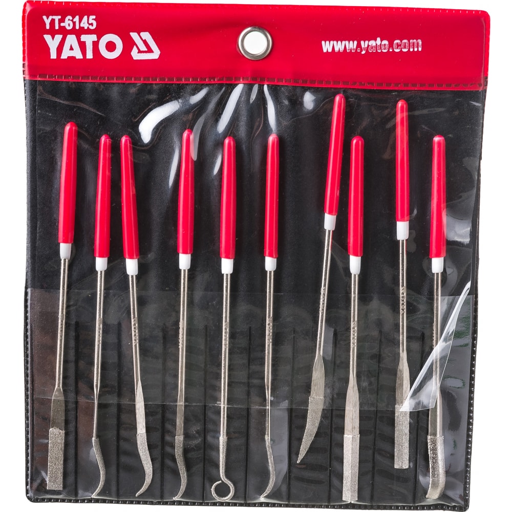 Алмазные надфили YATO в наборе 3x140x25мм 10 предметов YT-6145 купить в ...