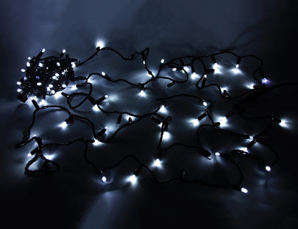 Гирлянда холодный свет фото Новогодняя электрическая гирлянда Rich LED RL-S10C-220V-CB/W 10 м белый холодный